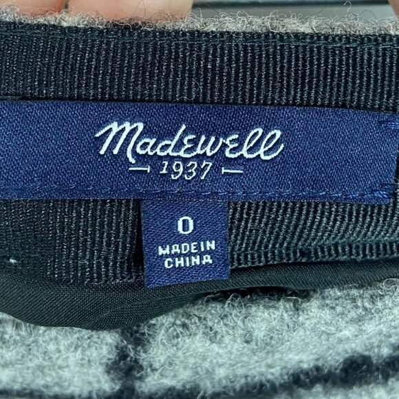 Madewell Wool Shirttail Mini Skirt Womens Size 0 Plaid Career-Wear Fleece Boho - Picture 10 of 12